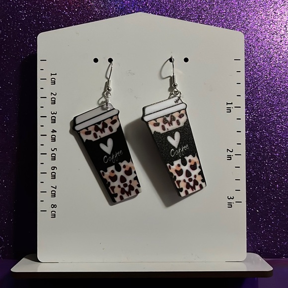 Cute Coffee ❤️ Cup Earrings - Picture 2 of 6